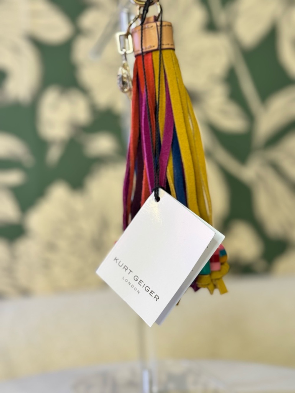 Kurt Geiger Rainbow Leather Tassel Gold Charm NIB - Picture 5 of 8